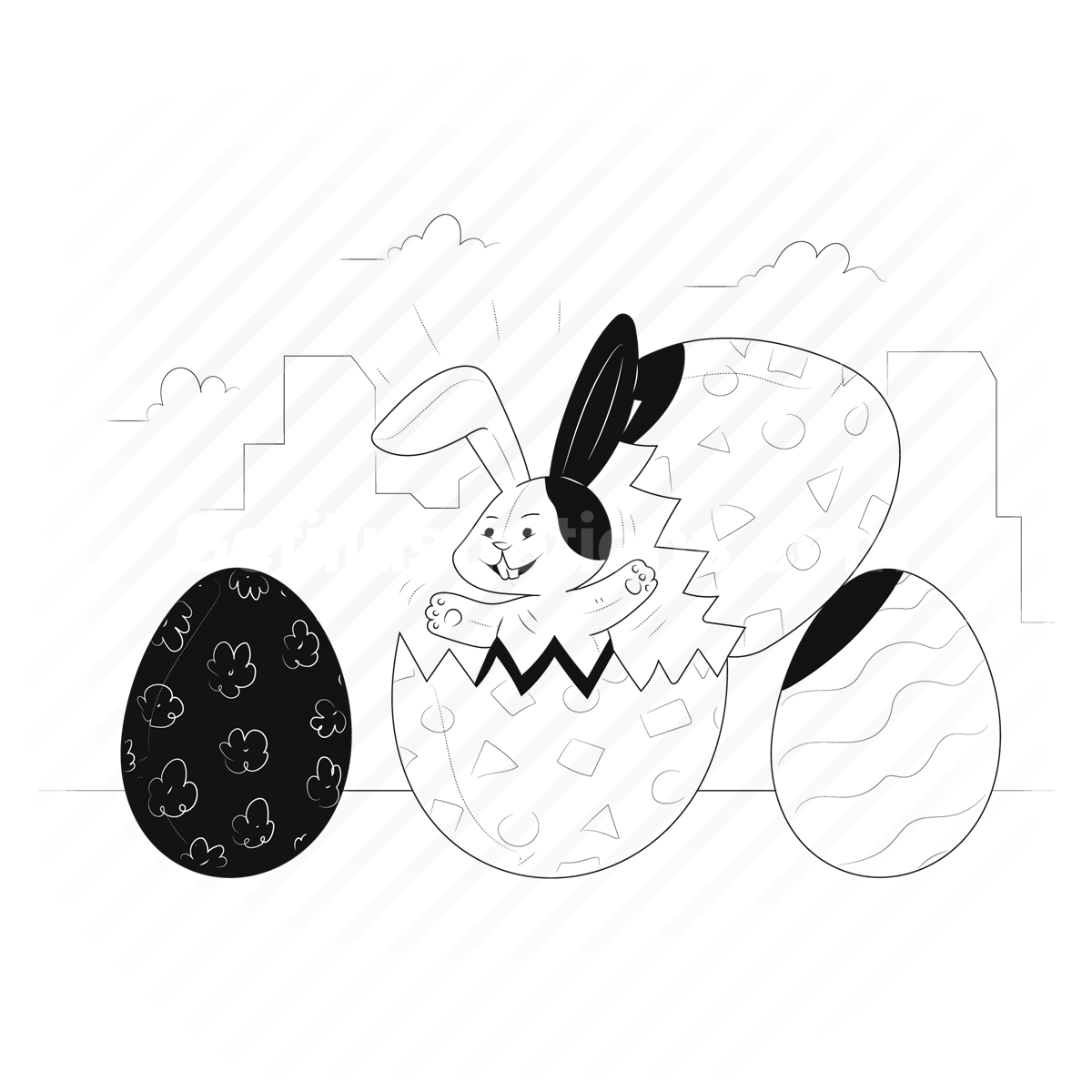 easter, bunny, rabbit, eggs, decoration, celebration, celebrate